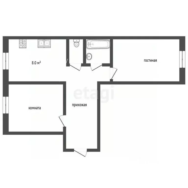 2-к кв. Ямало-Ненецкий АО, Муравленко ул. Ленина, 54 (51.0 м) - Фото 2