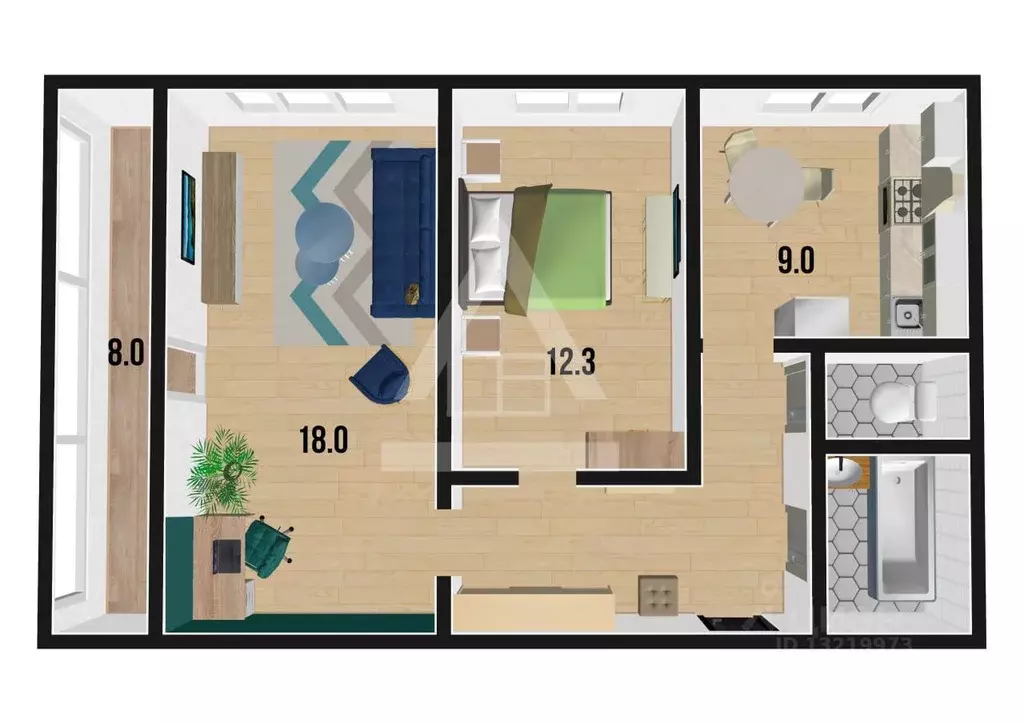 2-к кв. Челябинская область, Челябинск ул. Энгельса, 44 (52.1 м) - Фото 2