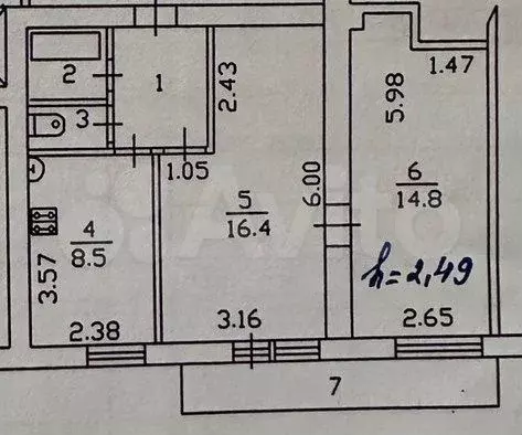 2-к. квартира, 53,6 м, 11/14 эт. - Фото 0