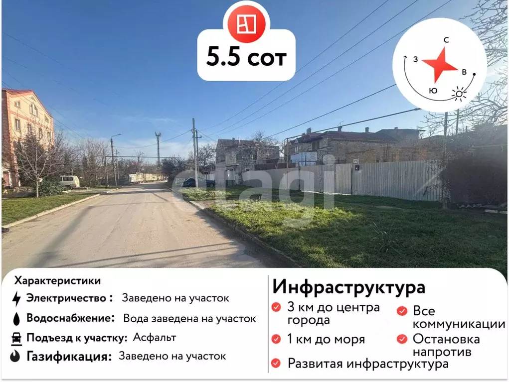 Участок в Крым, Феодосия ул. Московская (5.81 сот.) - Фото 1