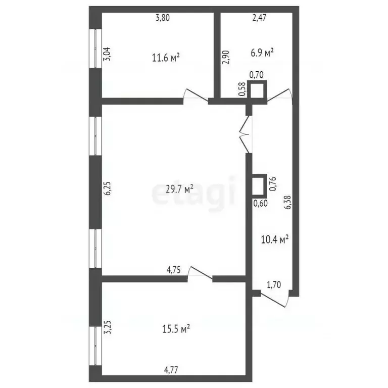 2-к кв. Кемеровская область, Кемерово ул. Дзержинского, 4 (74.0 м) - Фото 1