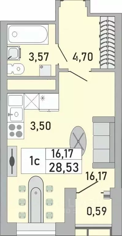 1-к кв. Башкортостан, Уфа Бакалинская ул., 9/1 (28.53 м) - Фото 0