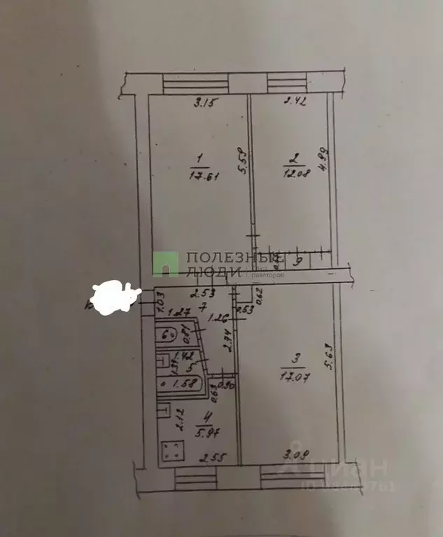 3-к кв. Татарстан, Зеленодольск ул. Карла Маркса, 65 (61.9 м) - Фото 1