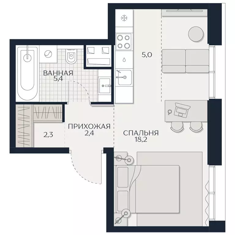 Квартира-студия: Москва, Гродненская улица, 18 (33.3 м) - Фото 0