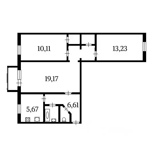 3-к кв. Санкт-Петербург ул. Пилотов, 23 (54.6 м) - Фото 2