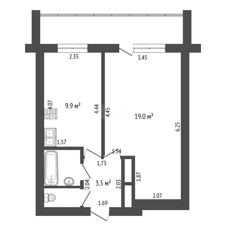 1-комнатная квартира: Екатеринбург, Уральская улица, 80 (36.9 м) - Фото 1
