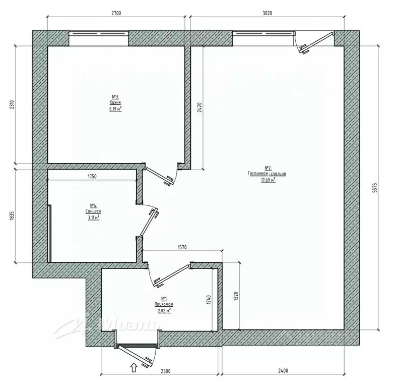 1-к кв. Севастополь ул. Гоголя, 51 (30.0 м) - Фото 1