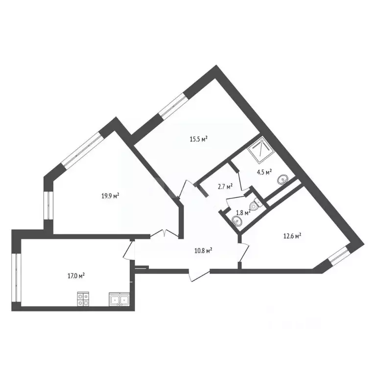 3-к кв. Ханты-Мансийский АО, Ханты-Мансийск ул. Ленина, 40 (84.8 м) - Фото 2