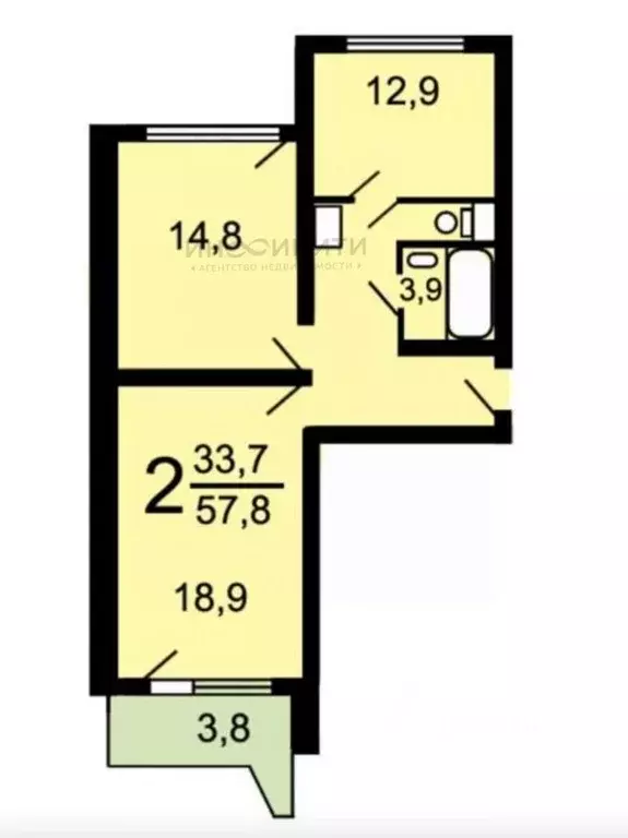 2-к кв. Москва Новогиреевская ул., 29К1 (56.9 м) - Фото 1
