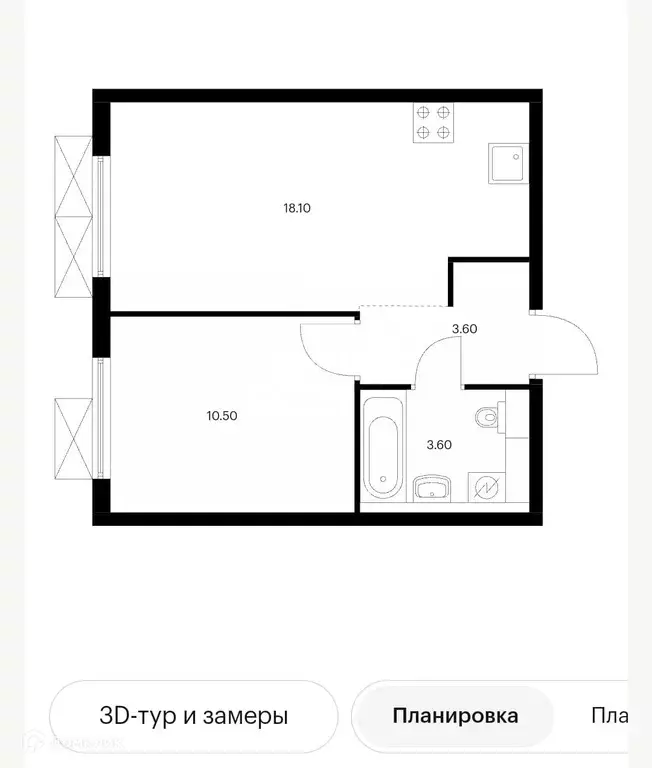 Продаётся 1-к квартира, 35.8 м - Фото 0
