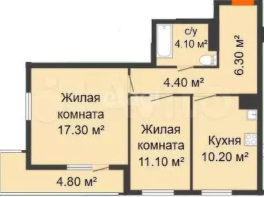2-к. квартира, 54 м, 16/25 эт. - Фото 0