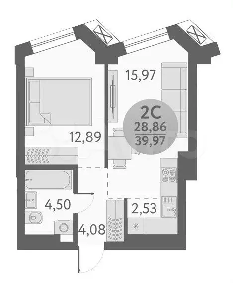 2-к. квартира, 40 м, 5/29 эт. - Фото 0