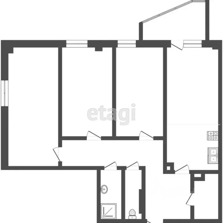 3-к кв. Тюменская область, Тюмень Заречный проезд, 39к2 (87.5 м) - Фото 2