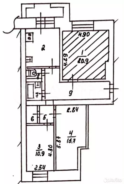 3-к. квартира, 74 м, 9/10 эт. - Фото 0