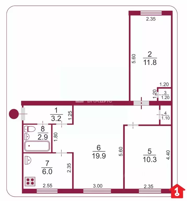 3-к кв. Омская область, Омск Городок Нефтяников мкр, ул. 4-я ... - Фото 1