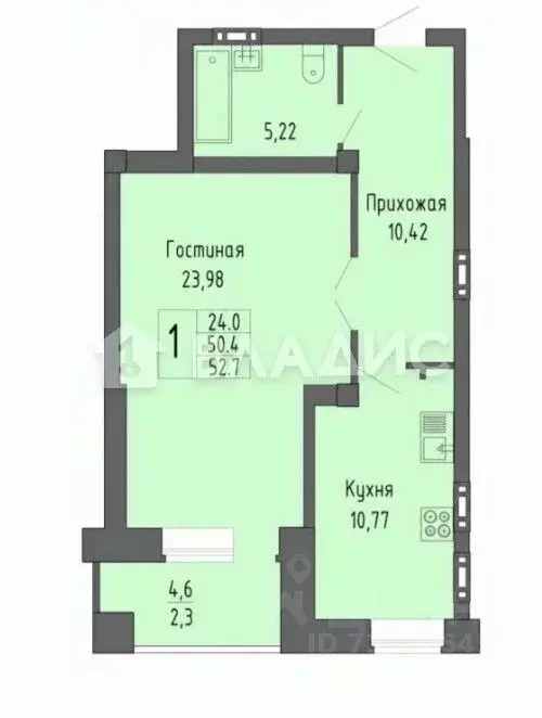 1-к кв. Воронежская область, Воронеж ул. Владимира Невского, 30 (49.9 ... - Фото 2