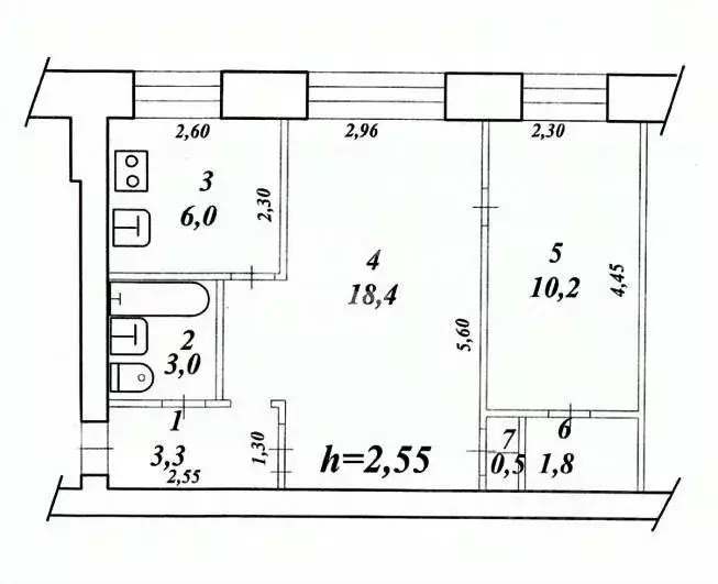 2-к кв. Хабаровский край, Комсомольск-на-Амуре ул. Сусанина, 74 (43.2 ... - Фото 1