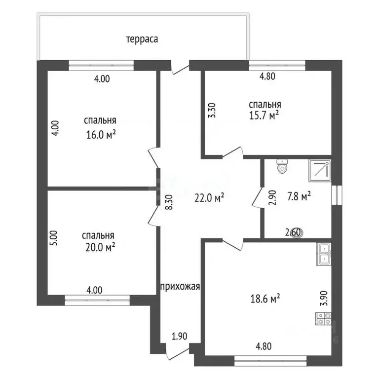 Дом в Крым, Саки ул. Тенистая (108 м) - Фото 1