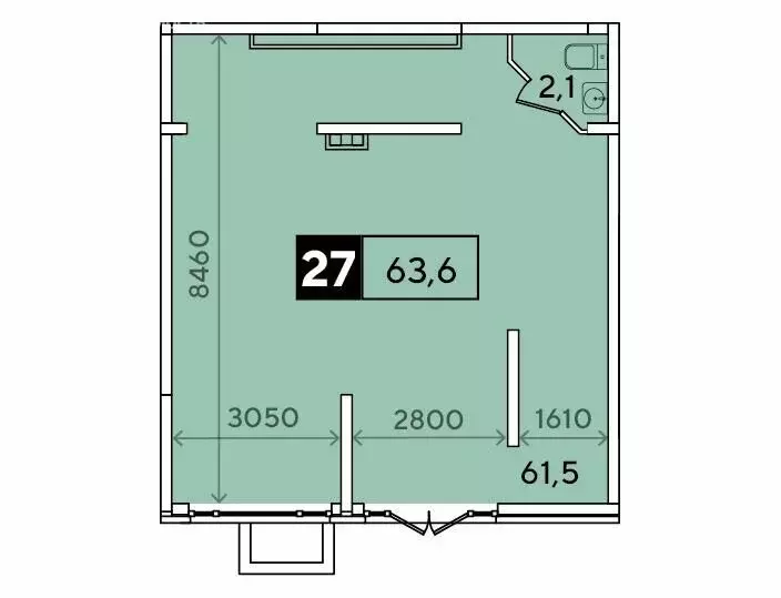 Офис (63.6 м) - Фото 1