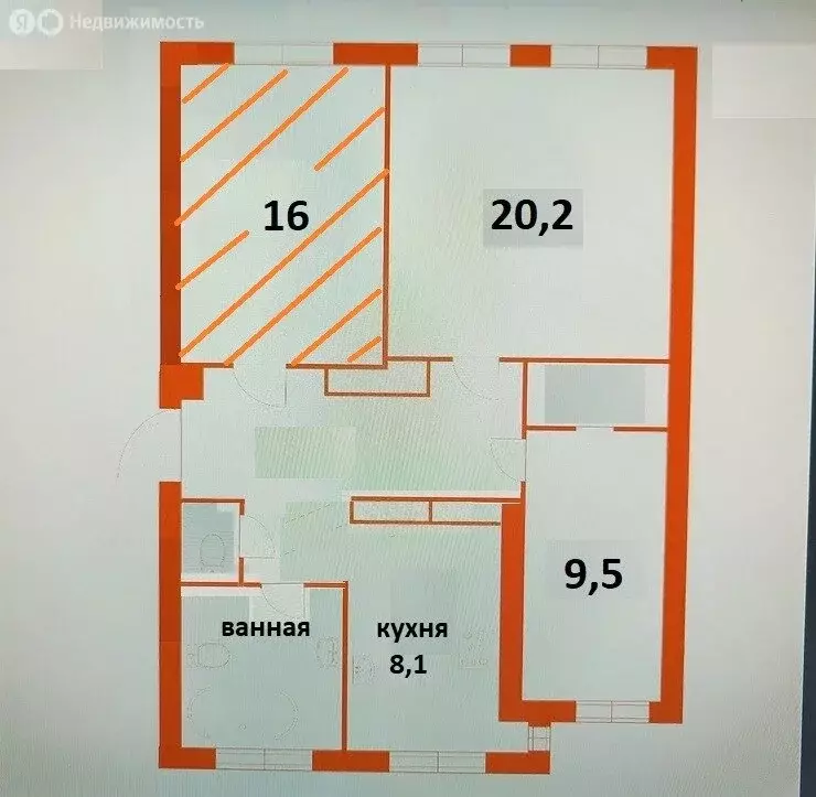 1к в 3-комнатной квартире (16 м) - Фото 0