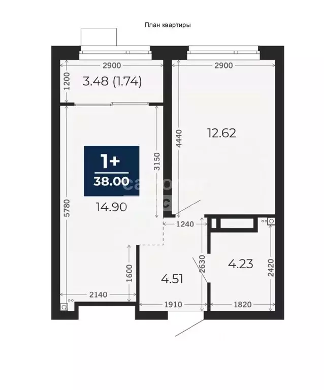 1-к кв. Тюменская область, Тюмень ул. Арктическая, 12 (38.0 м) - Фото 0