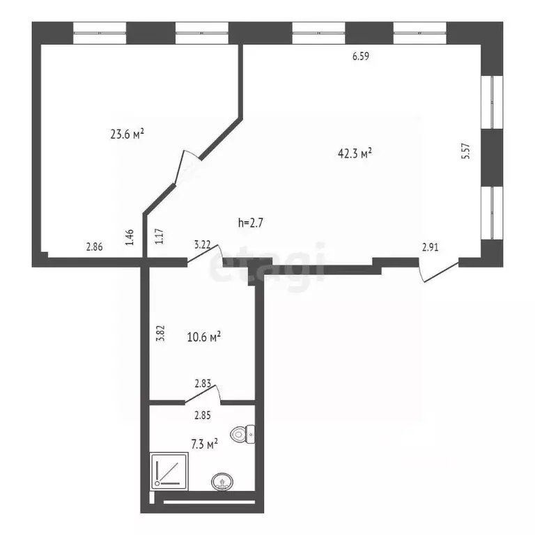 Офис в Тюменская область, Тюмень Комсомольская ул., 57 (84 м) - Фото 1