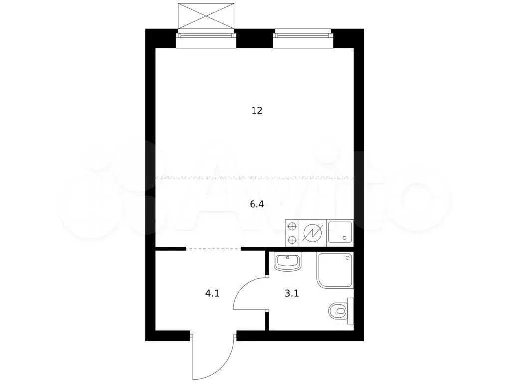 Квартира-студия, 25,6 м, 2/24 эт. - Фото 0