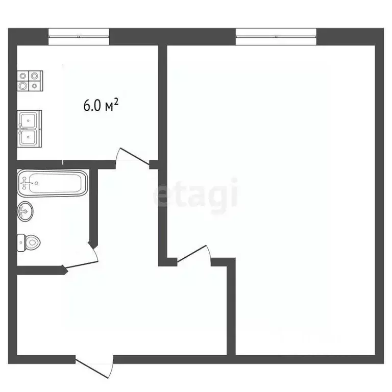1-к кв. Кемеровская область, Юрга ул. Тургенева, 41 (28.9 м) - Фото 0
