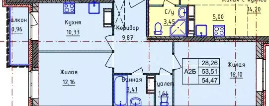 2-к кв. Ярославская область, Ярославль ул. Пашуковская, 9к2 (54.47 м) - Фото 1