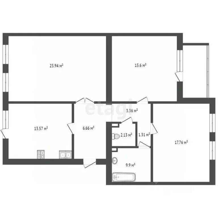 3-к кв. Ярославская область, Ярославль ул. Батова, 3к3 (89.7 м) - Фото 1