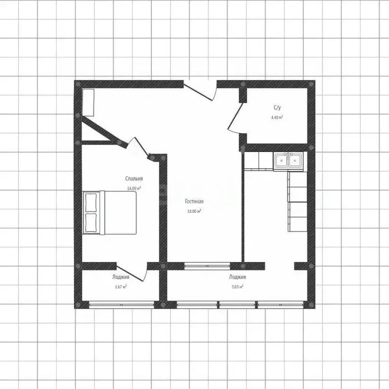 2-к кв. Адыгея, Майкоп Кооперативная ул., 94 (44.1 м) - Фото 2