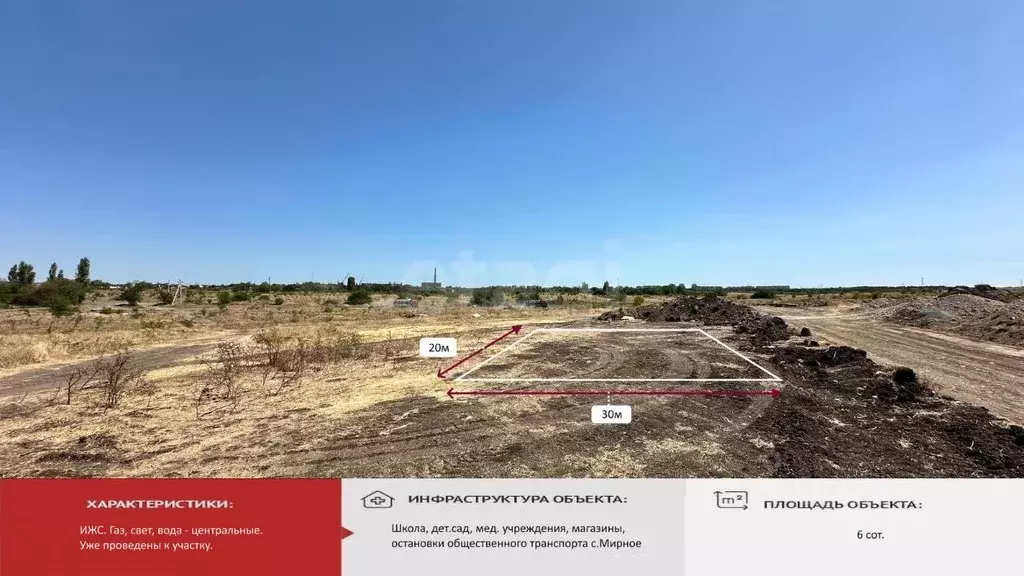 Участок в Крым, Симферопольский район, с. Мирное  (6.0 сот.) - Фото 1