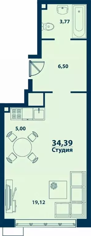 1-к кв. Башкортостан, Уфа ул. Ивана Спатара, 14 (34.39 м) - Фото 0
