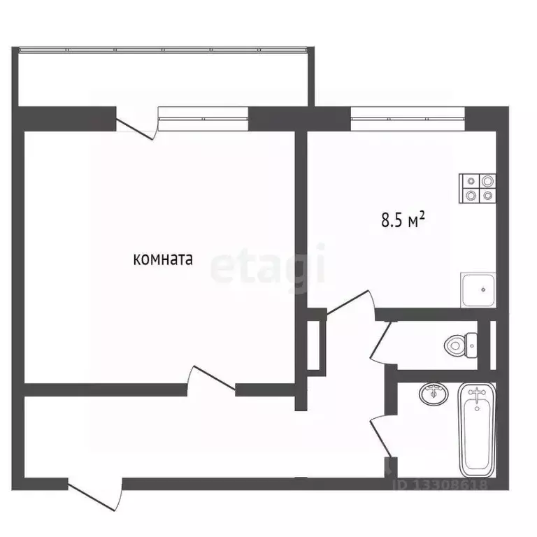 1-к кв. Омская область, Омск ул. Кирова, 20 (40.3 м) - Фото 1