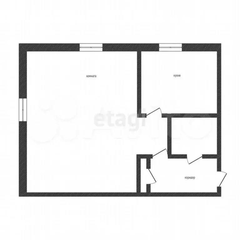 1-к. квартира, 30,7 м, 1/2 эт. - Фото 0