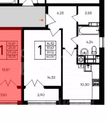 1-к кв. Крым, Евпатория просп. Победы, 4 (40.57 м) - Фото 1