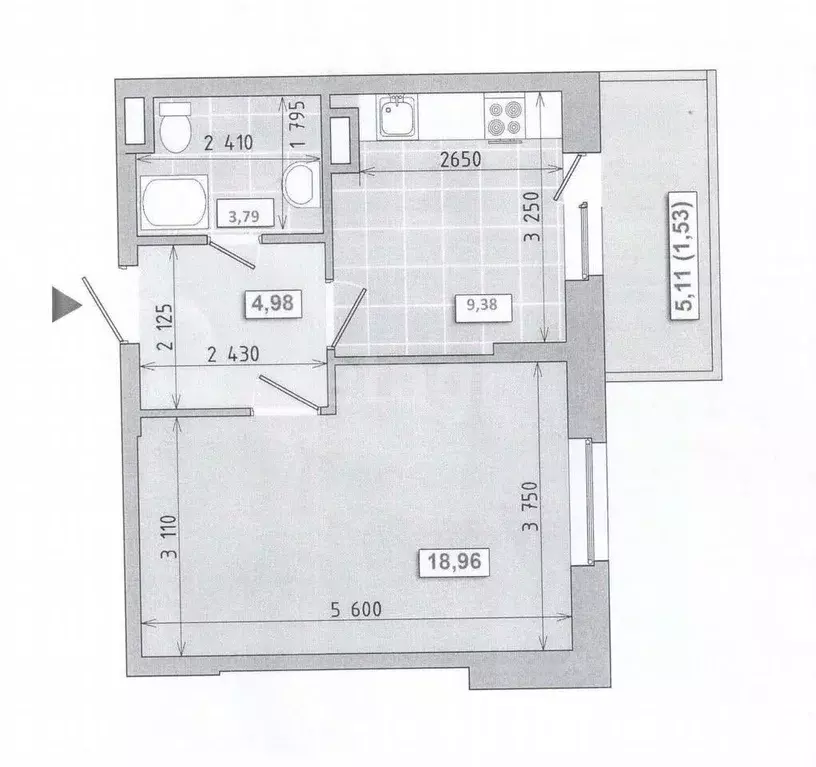 1-к кв. Татарстан, Казань просп. Победы, 139к2 (38.7 м) - Фото 2