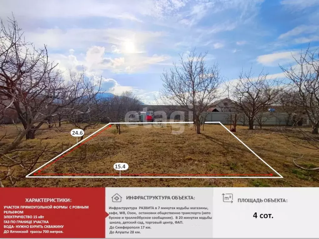 Участок в Крым, Симферопольский район, Добровское с/пос, Таврия СТ  ... - Фото 1