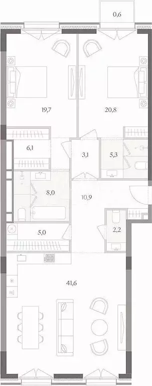 3-к. квартира, 125,5 м, 7/8 эт. - Фото 0