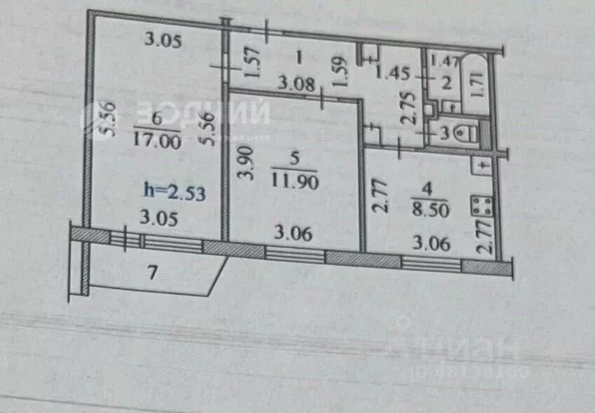 2-к кв. Чувашия, Чебоксары бул. Анатолия Миттова, 33 (50.0 м) - Фото 2