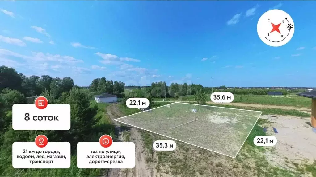 Участок в Тюменская область, Тюменский муниципальный округ, ... - Фото 1