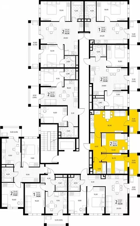 2-комнатная квартира: Сукко, жилой комплекс Кипарис (54.7 м) - Фото 1