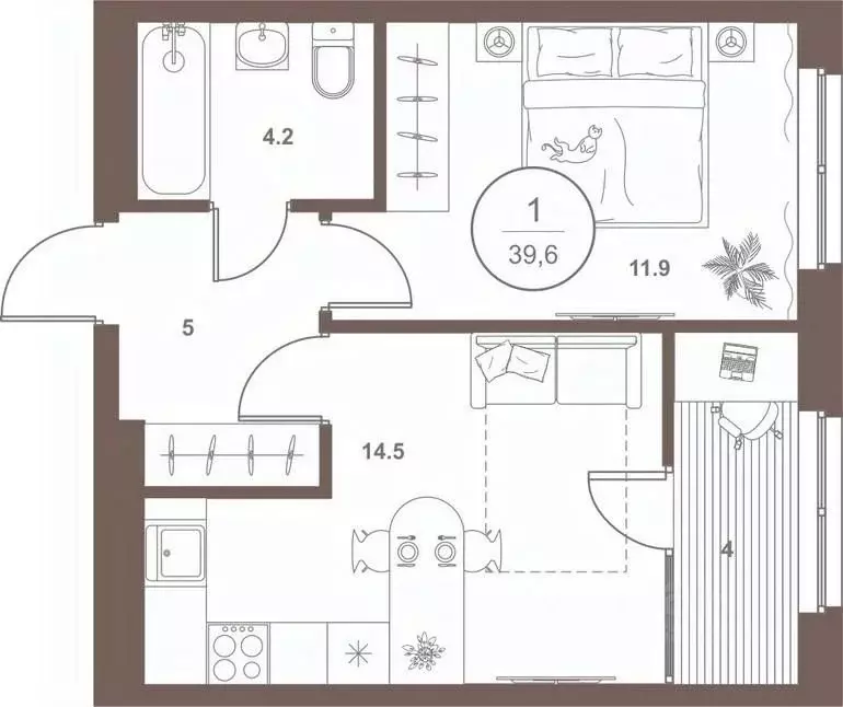 1-к кв. Пензенская область, Пенза Арбеково жилрайон, Дальнее Арбеково ... - Фото 2