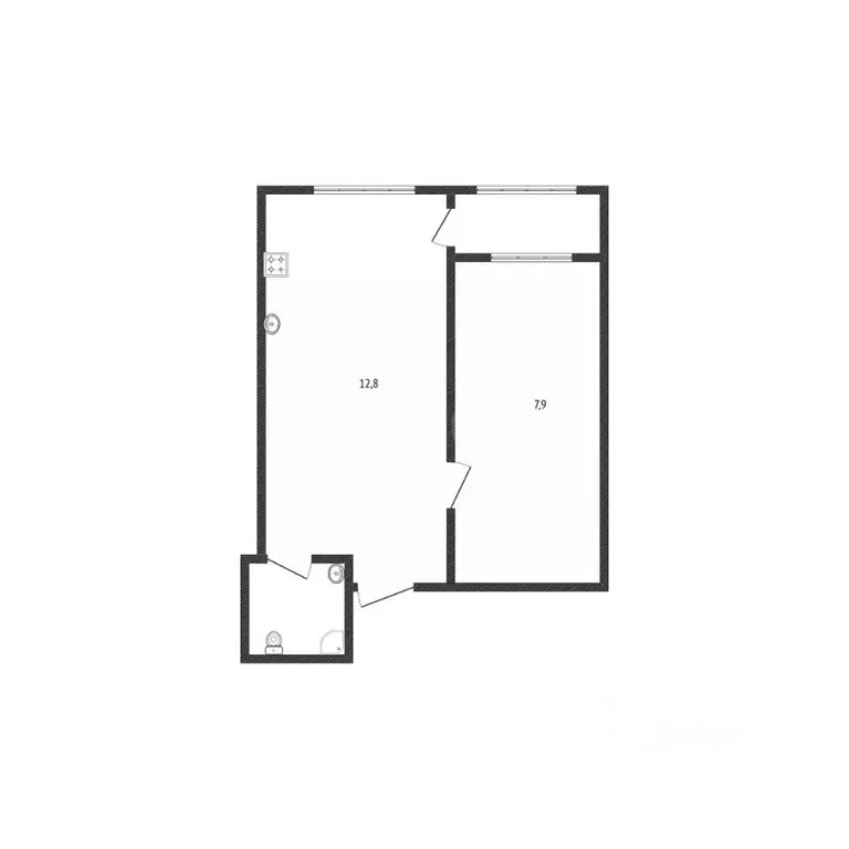1-к кв. Курская область, Курчатов Молодежная ул., 3 (23.1 м) - Фото 1