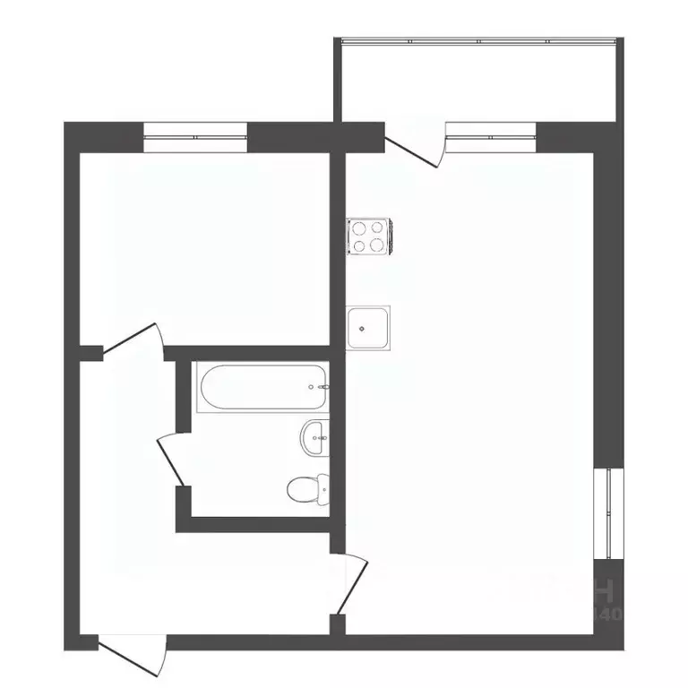 1-к кв. Тюменская область, Тюмень ул. Жуковского, 86 (33.1 м) - Фото 2
