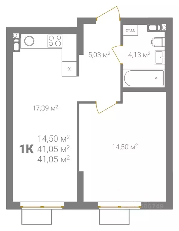 1-к кв. Нижегородская область, Нижний Новгород Ветеринарная ул. (41.05 ... - Фото 2