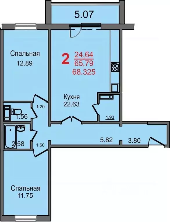 2-к кв. Челябинская область, Челябинск Новороссийская ул., 21а (65.79 ... - Фото 0