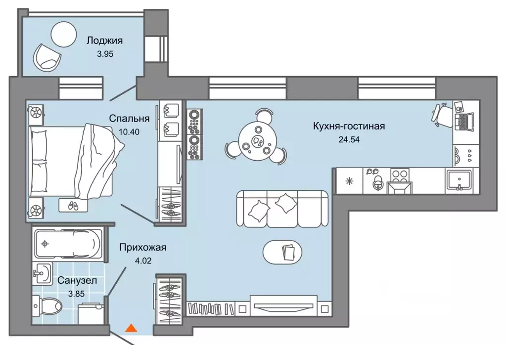 2-к кв. кировская область, киров ул. 4-й пятилетки, 82 (45.0 м) - Фото 0