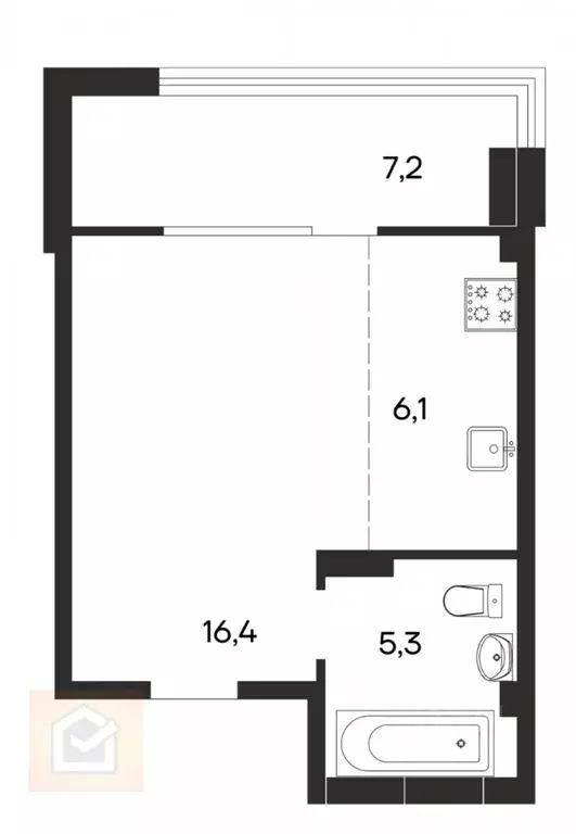 Студия Крым, Бахчисарай ул. Советская, 3 (35.0 м) - Фото 1