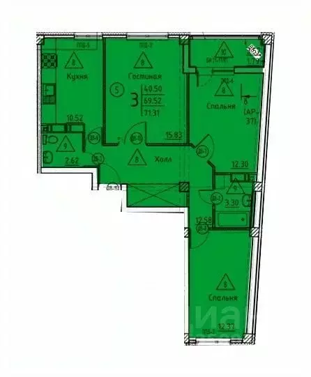 3-к кв. Пензенская область, Пенза ул. Генерала Глазунова, 11 (71.31 м) - Фото 1